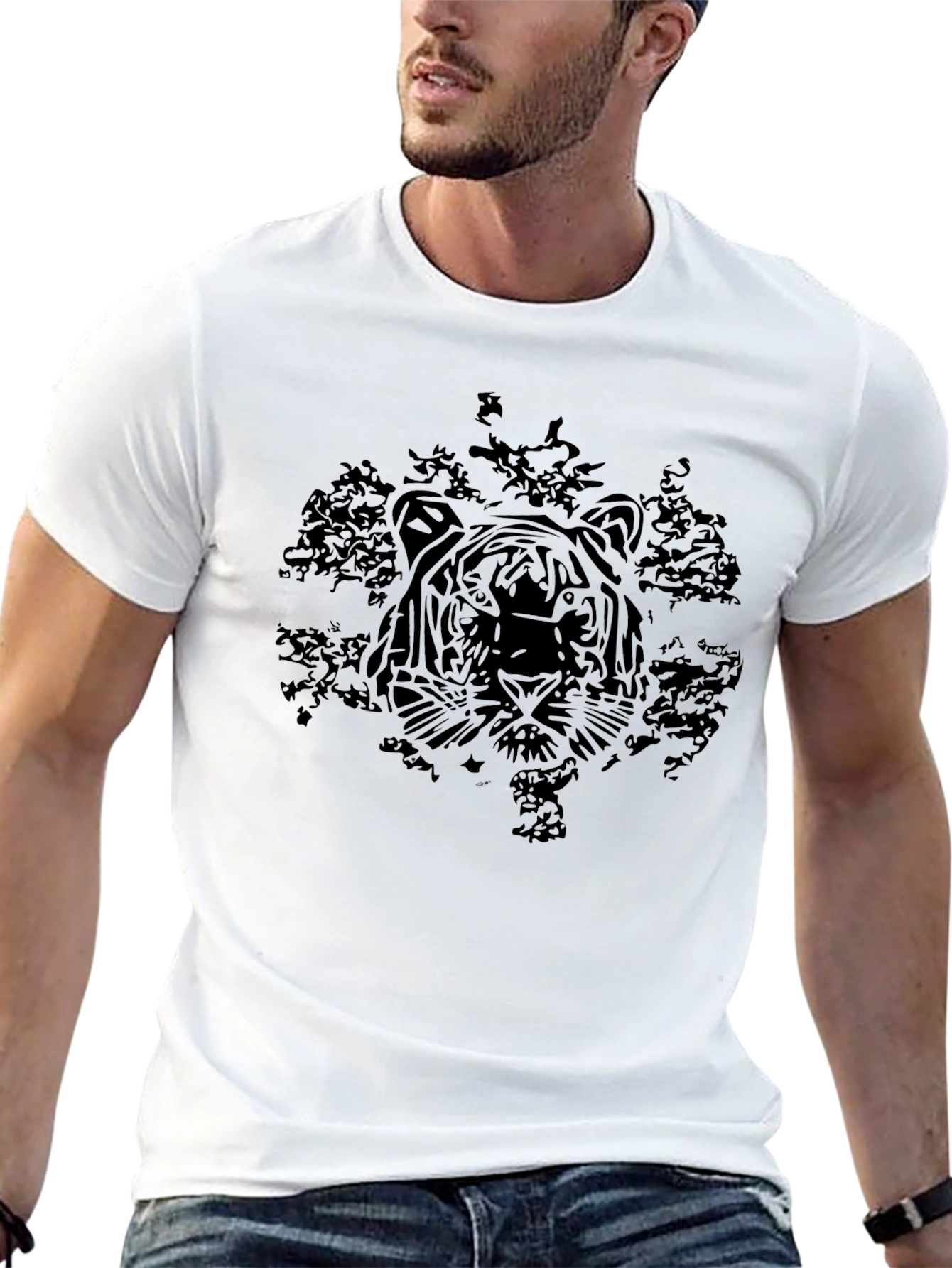 Black Tiger Graphic Tee - Modern Style
