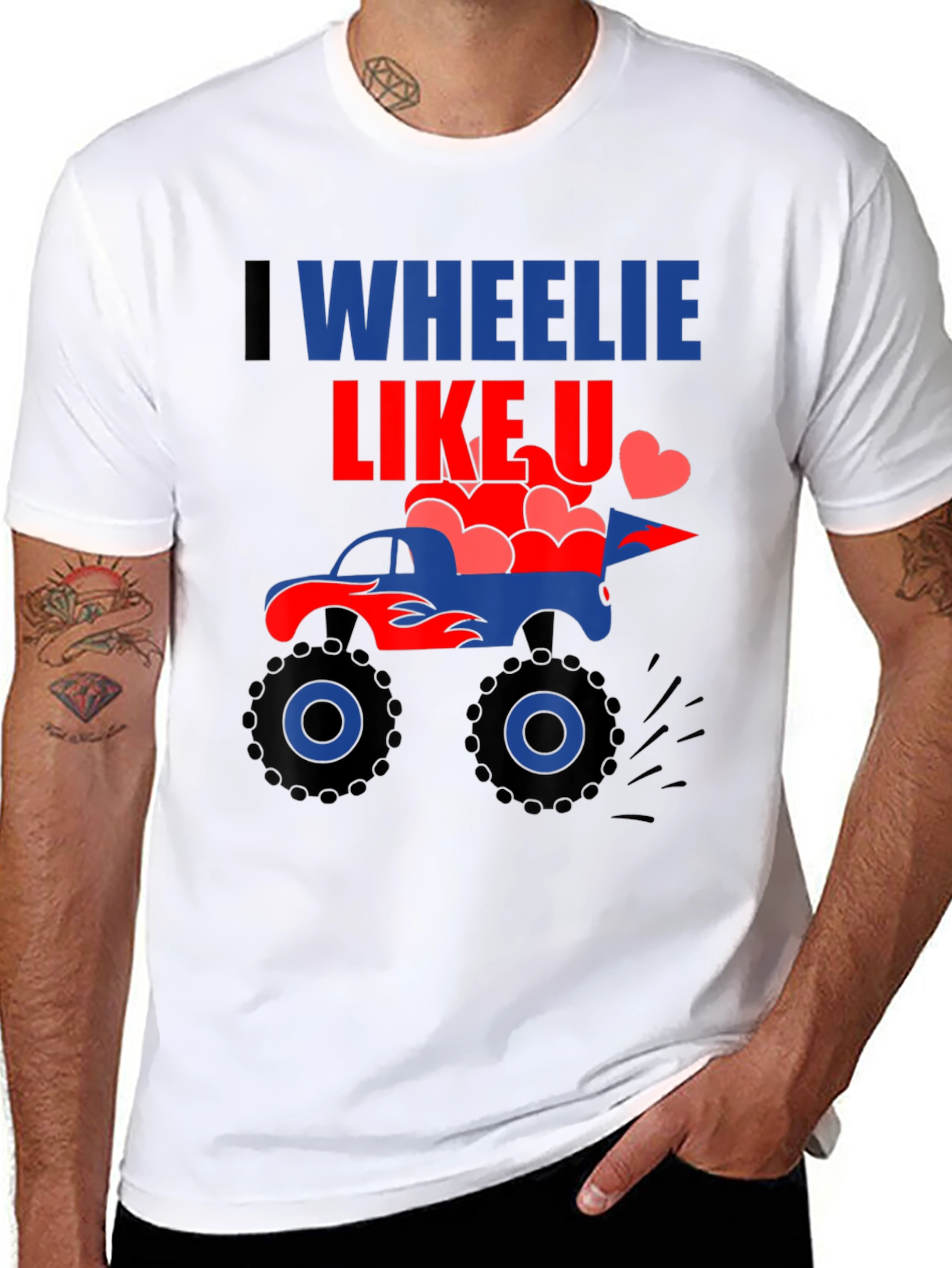 I Wheelie Like U Monster Truck Graphic Tee