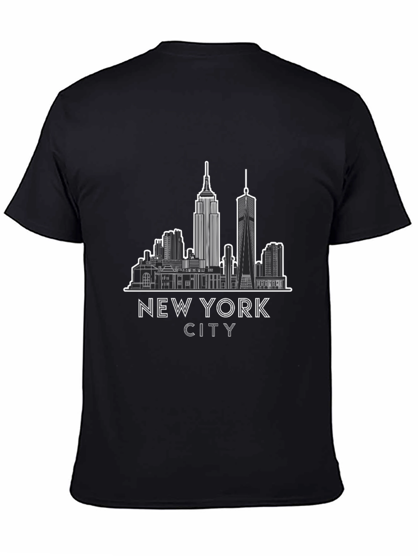 New York City Skyline Graphic Tee - Black