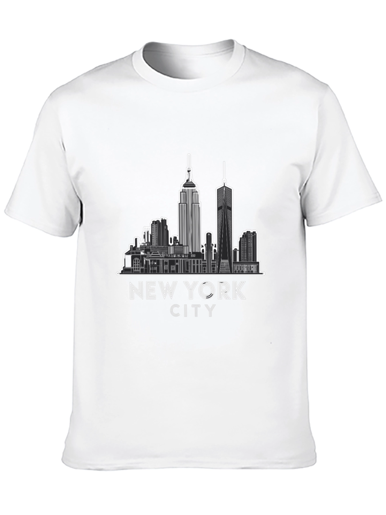 New York City Skyline Graphic Tee - Black