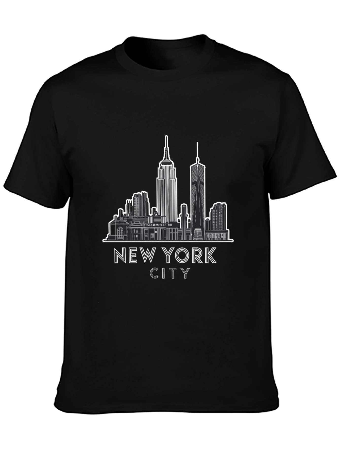 New York City Skyline Graphic Tee - Black