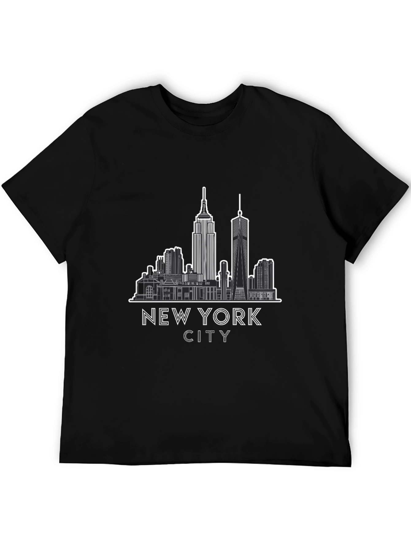 New York City Skyline Graphic Tee - Black