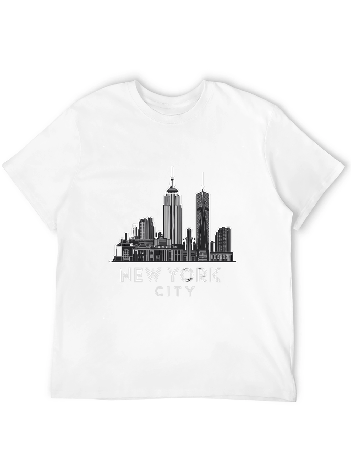 New York City Skyline Graphic Tee - Black
