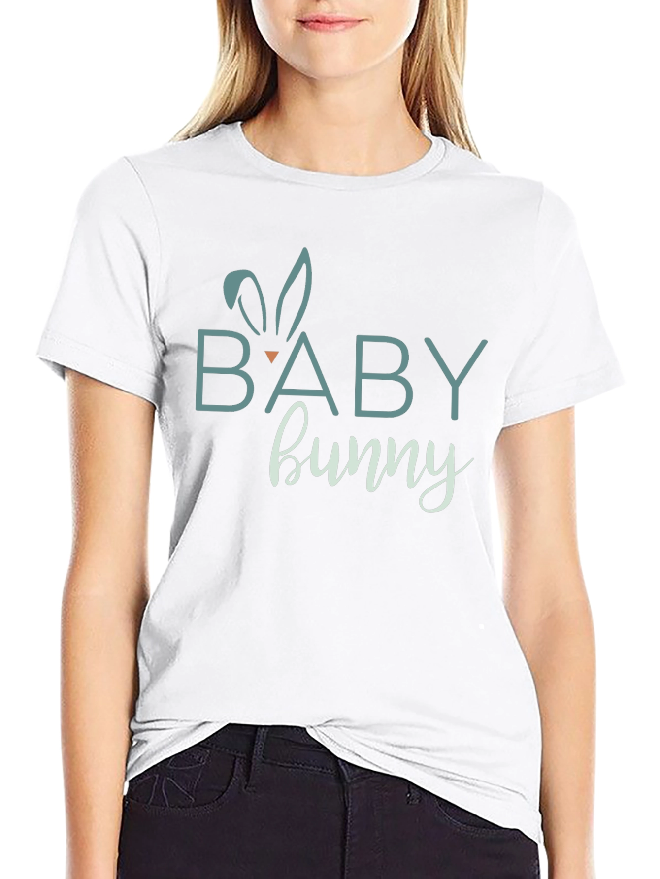 Baby Bunny Graphic Tee - Soft Cotton Black T-Shirt