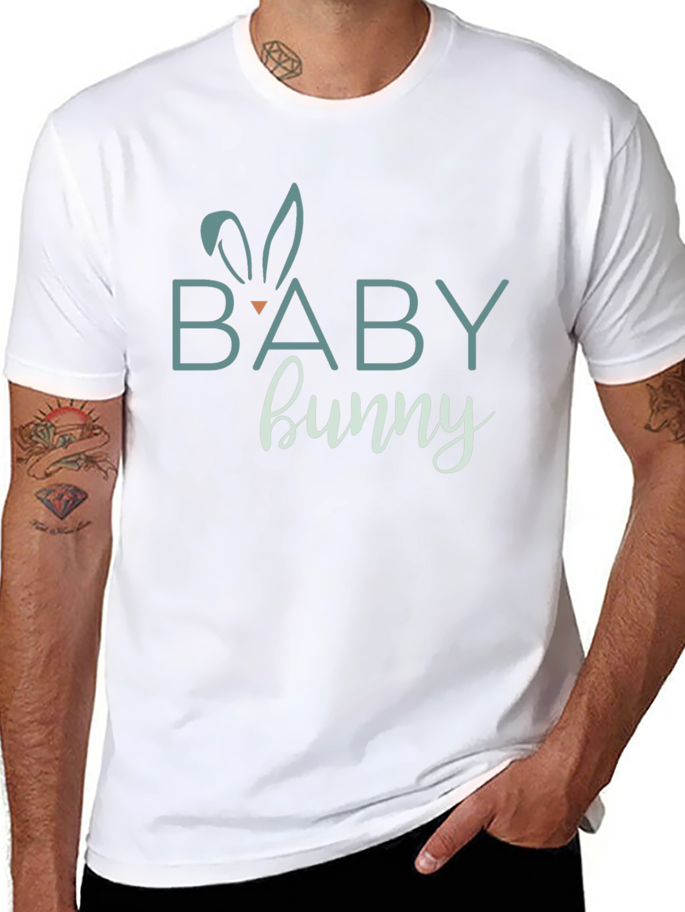 Baby Bunny Graphic Tee - Soft Cotton Black T-Shirt