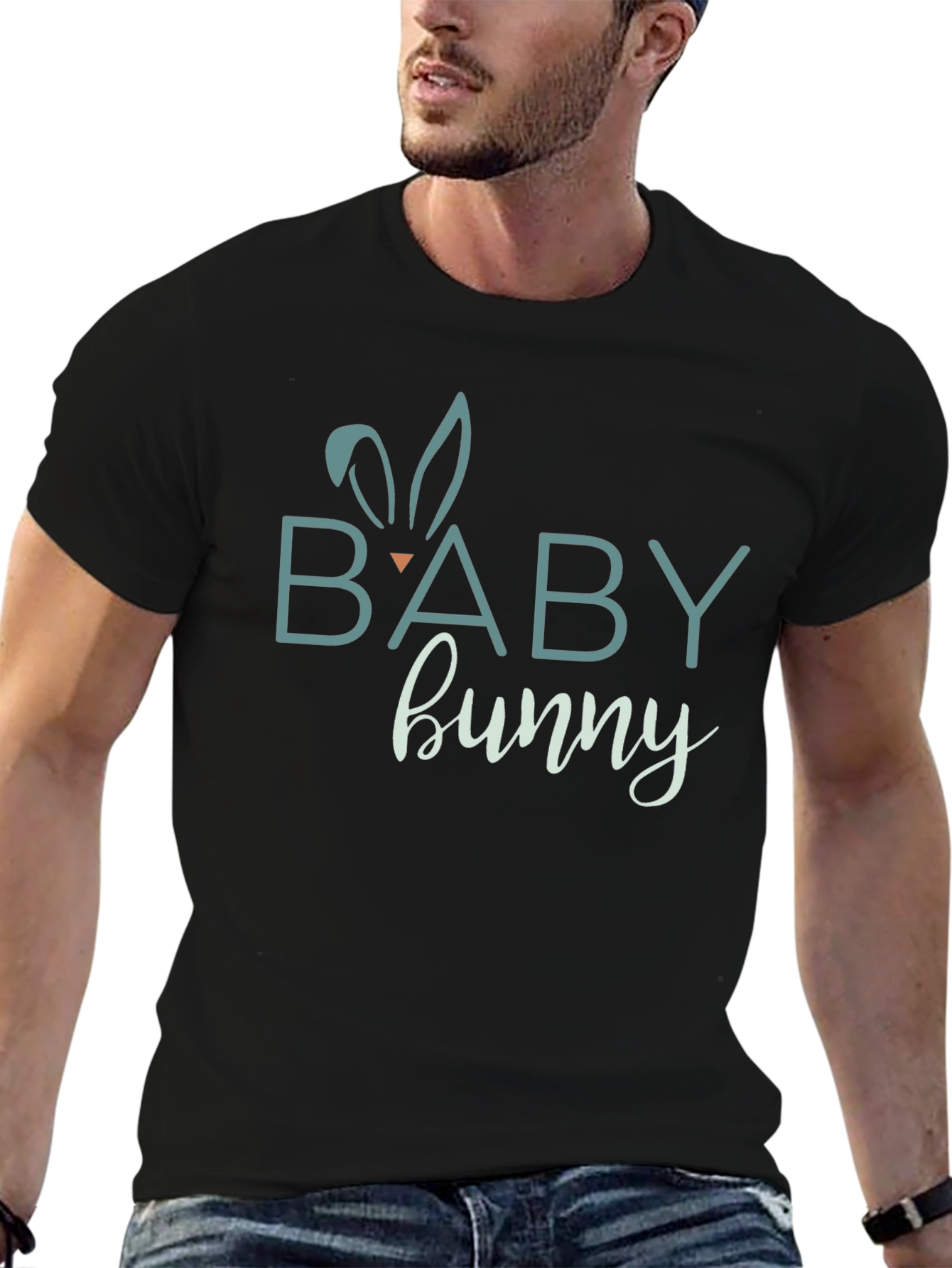 Baby Bunny Graphic Tee - Soft Cotton Black T-Shirt