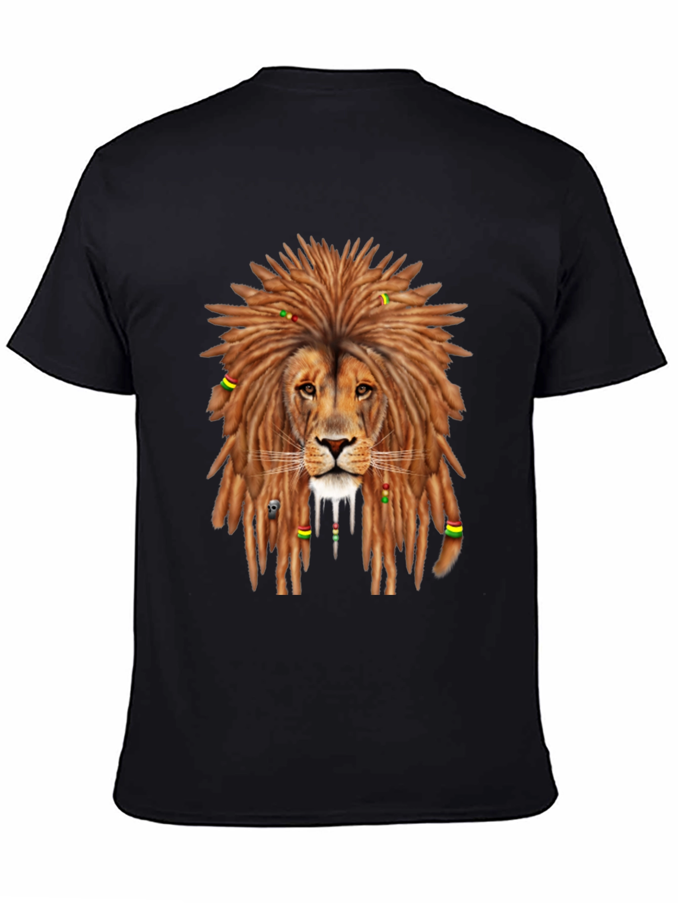 Rasta Lion Graphic Tee - Mens Black T-Shirt