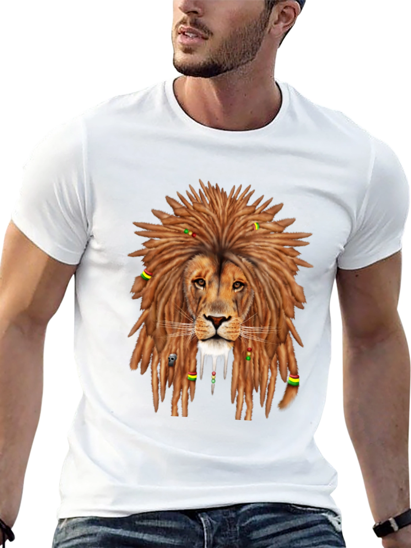 Rasta Lion Graphic Tee - Mens Black T-Shirt
