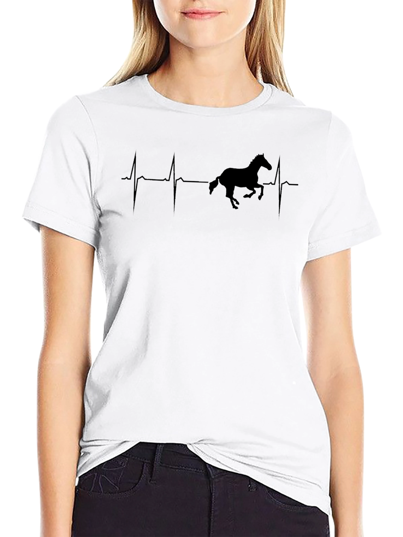 Horse Heartbeat Graphic T-Shirt - Unisex Crew Neck