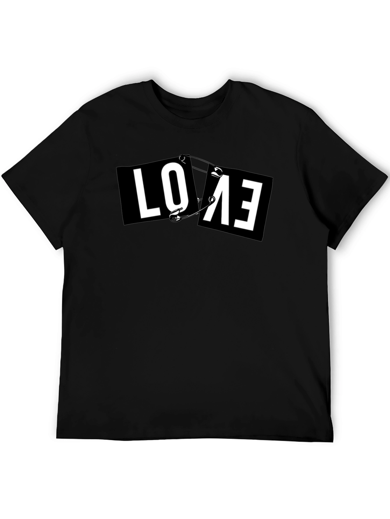 Love Safety Pin Graphic Tee - Black