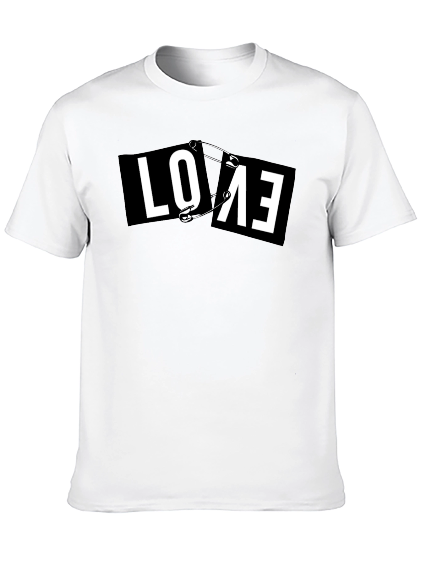 Love Safety Pin Graphic Tee - Black
