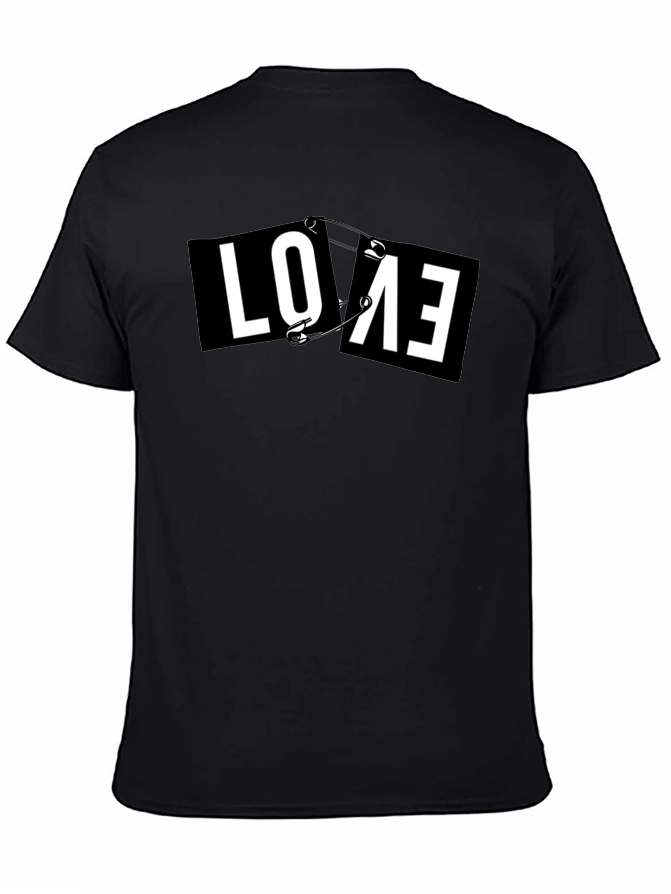 Love Safety Pin Graphic Tee - Black