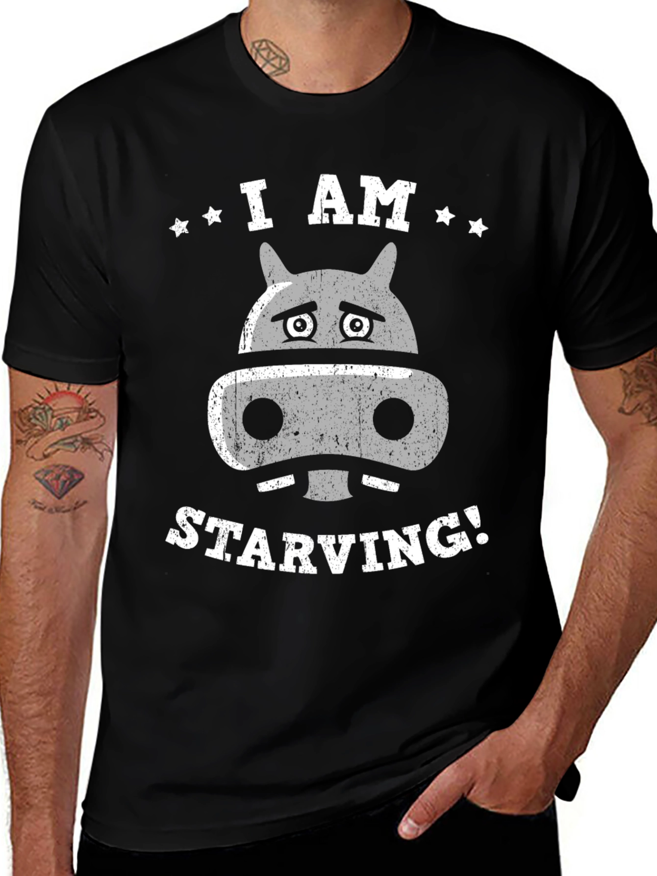I Am Starving Hippo T-Shirt - Funny Animal Tee
