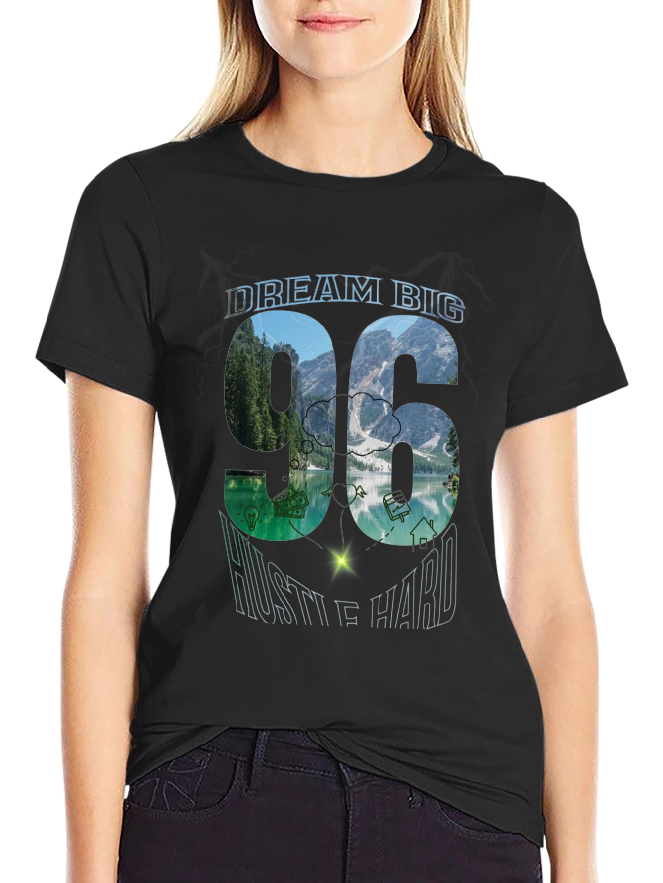 Dream Big Hustle Hard Graphic T-Shirt