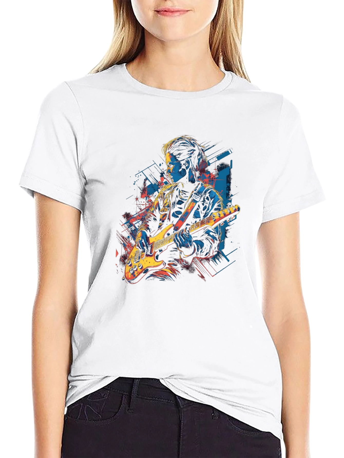 Guitar Player Graphic Black Tee
