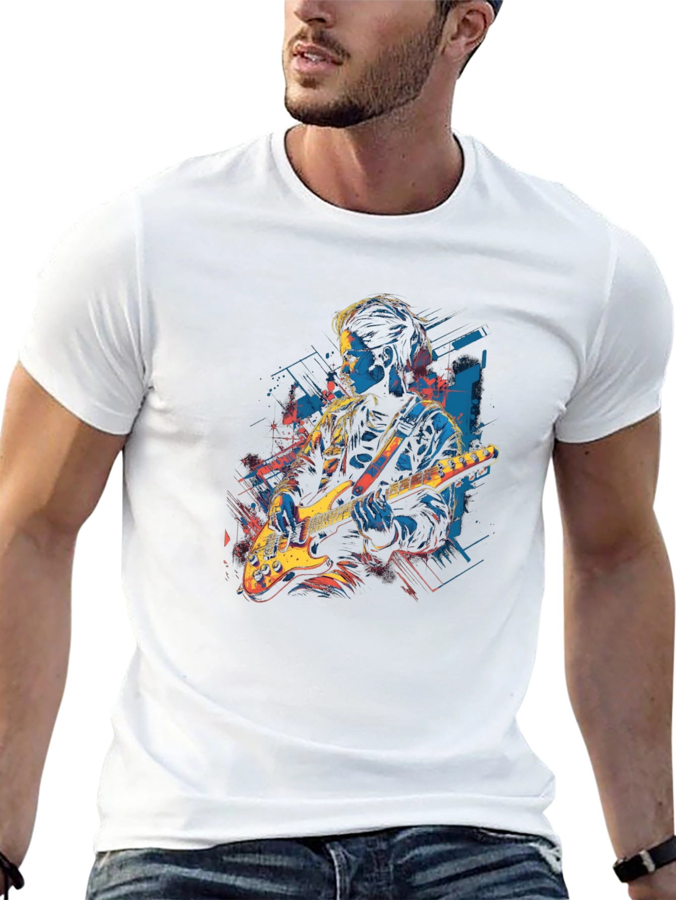 Guitar Player Graphic Black Tee