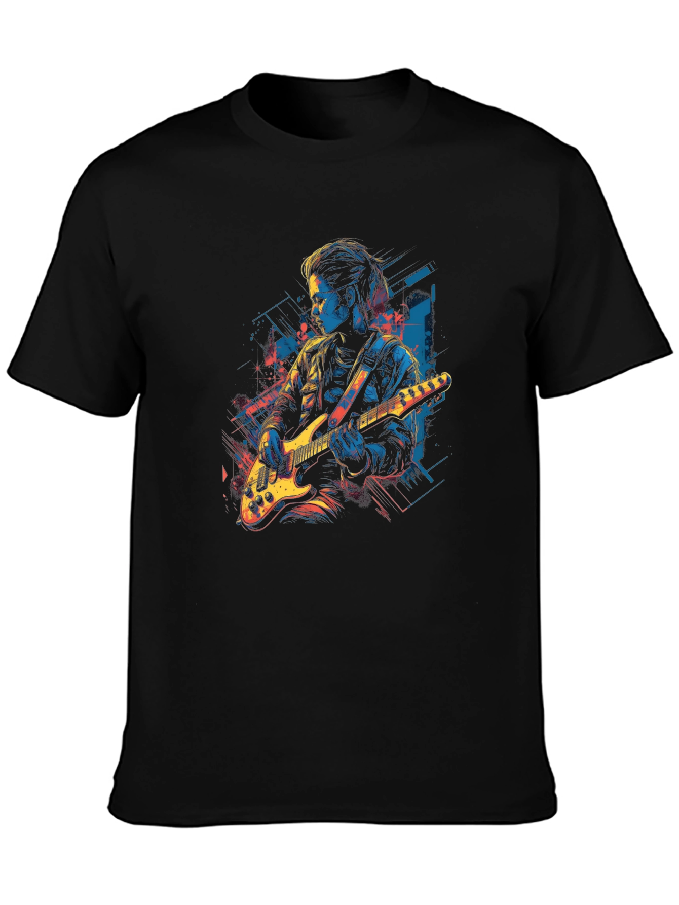 Guitar Player Graphic Black Tee