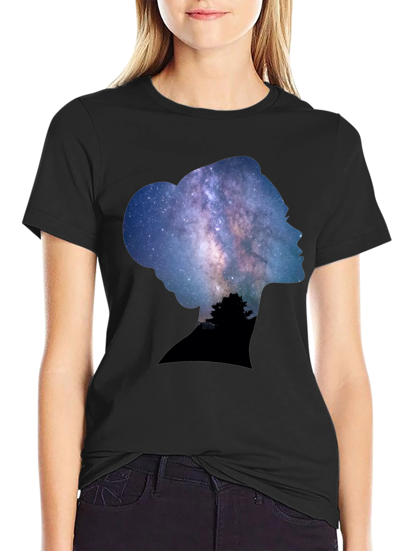 Leia Galaxy T-Shirt - Black