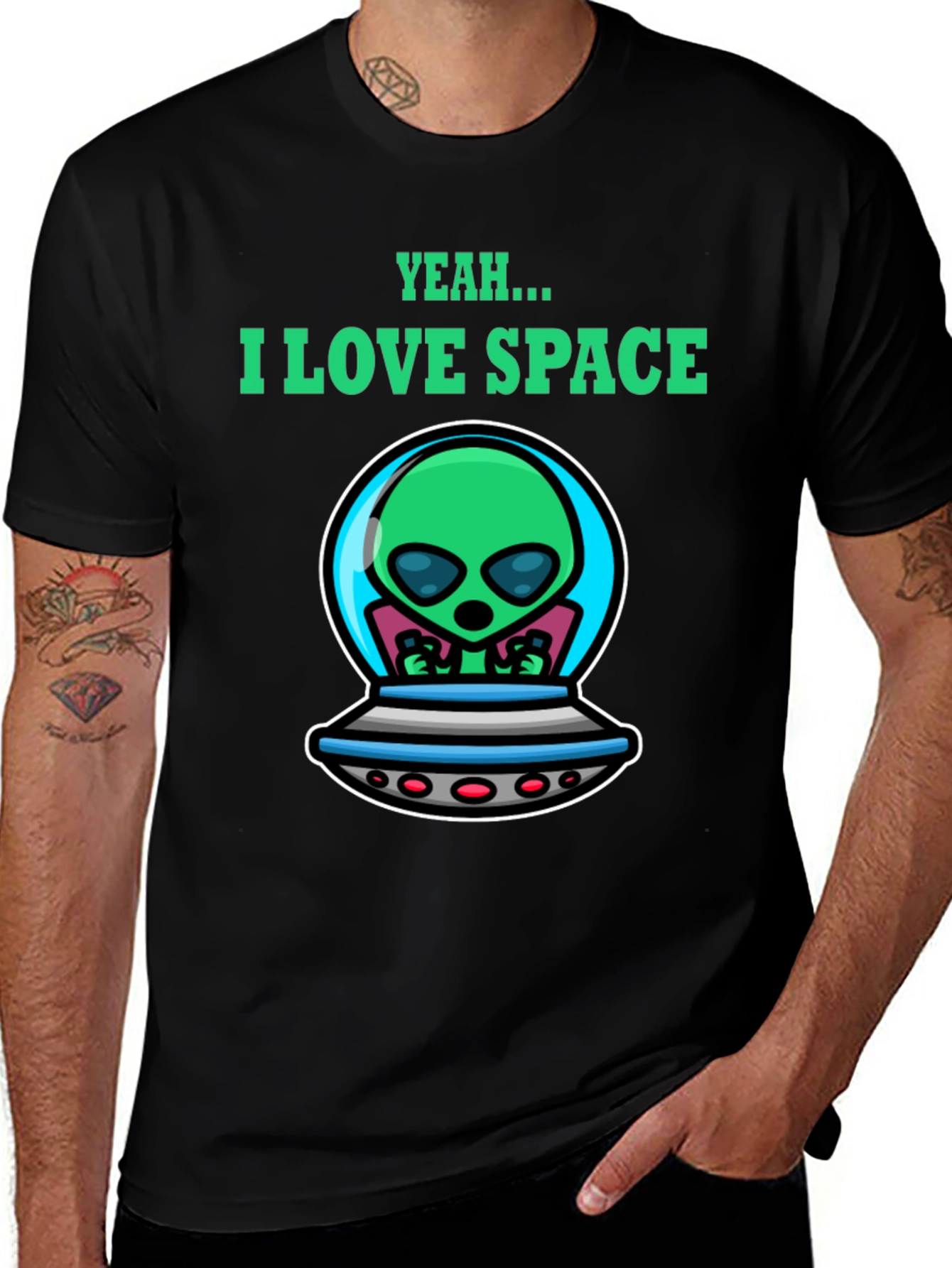Yeah...I Love Space Alien Graphic T-Shirt