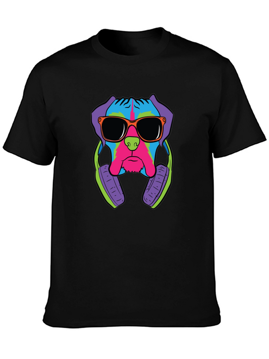 Cool Dog Graphic Tee - Black Cotton T-Shirt