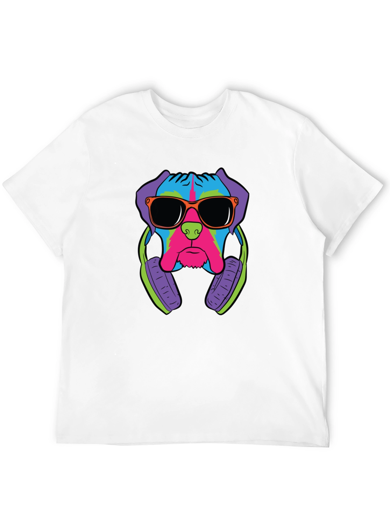 Cool Dog Graphic Tee - Black Cotton T-Shirt