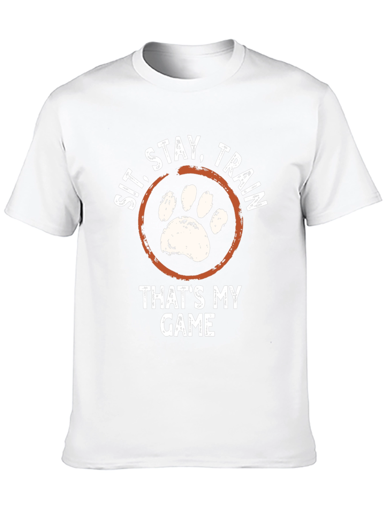Sit Stay Train Dog Paw T-Shirt