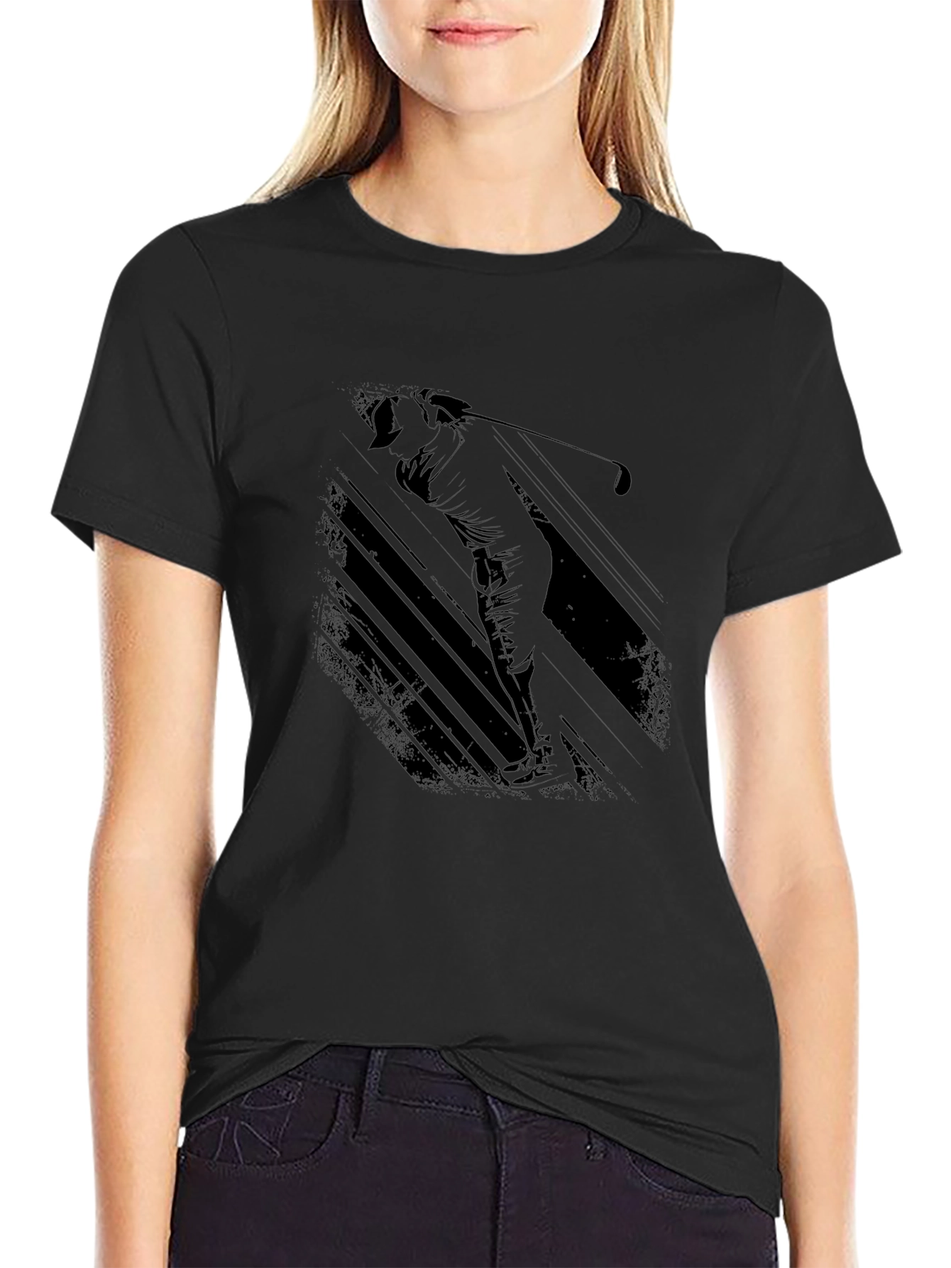 Golf Silhouette Black Graphic Tee