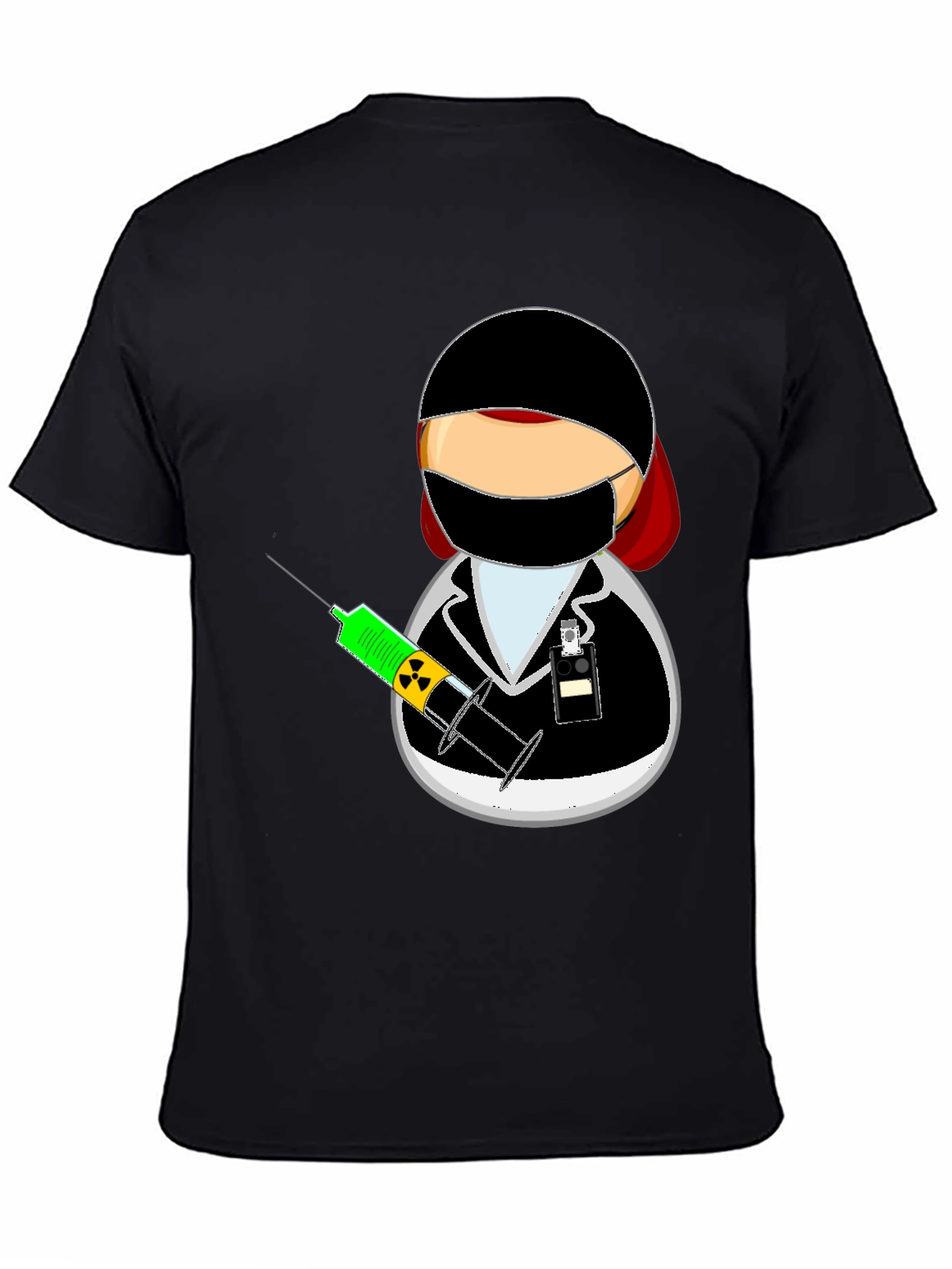 Doctor Cartoon Black T-Shirt