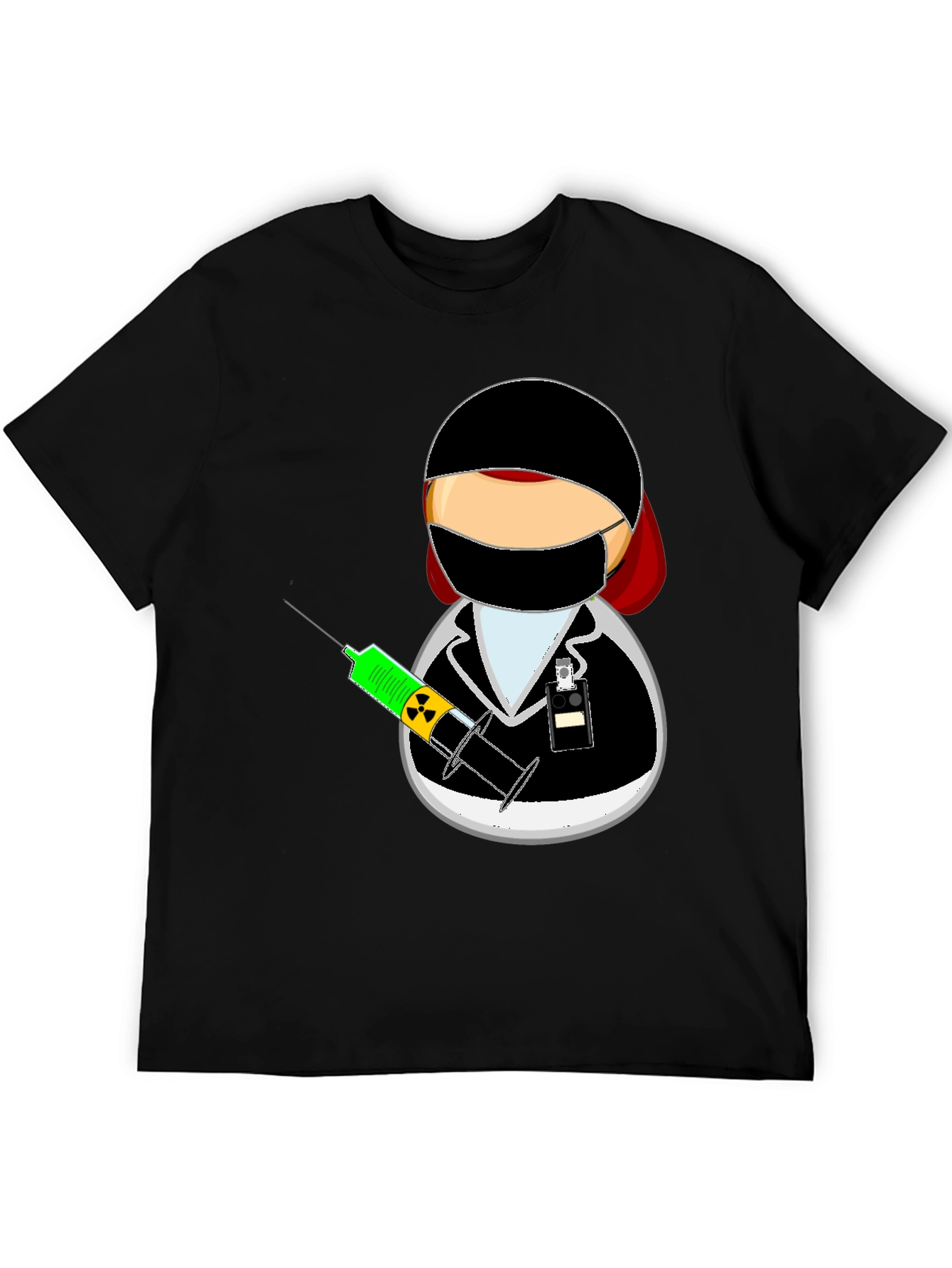 Doctor Cartoon Black T-Shirt
