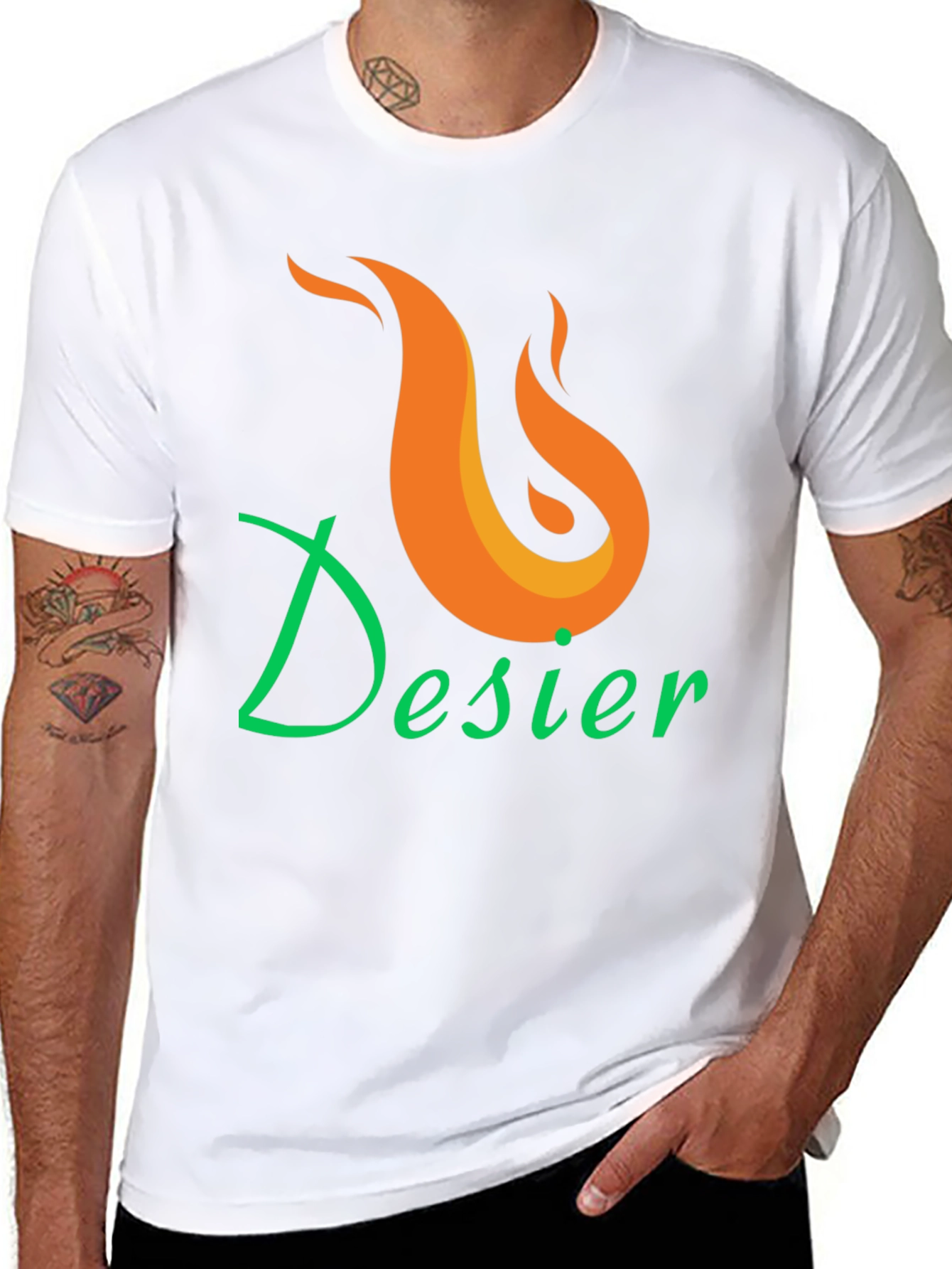 Desier Flame Graphic Tee - Black