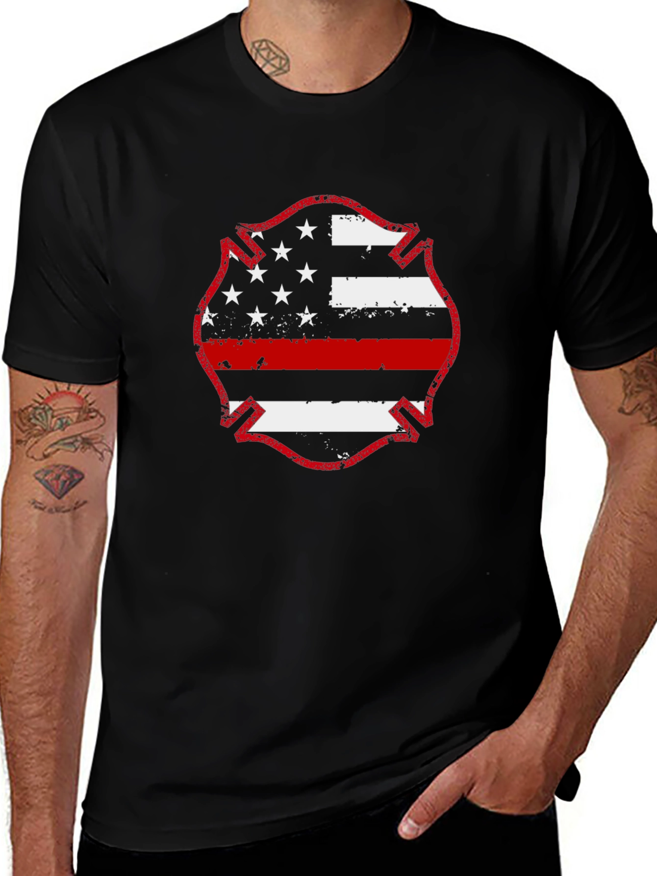 Thin Red Line Firefighter Flag T-Shirt
