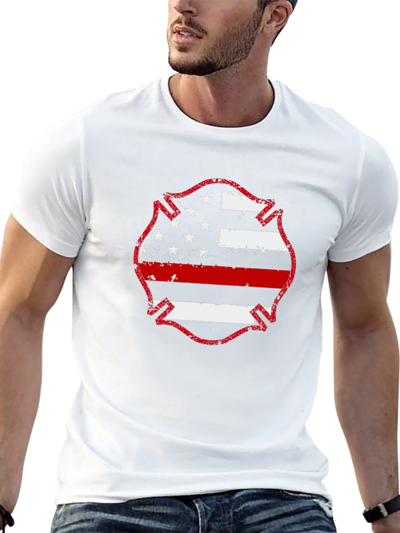 Thin Red Line Firefighter Flag T-Shirt