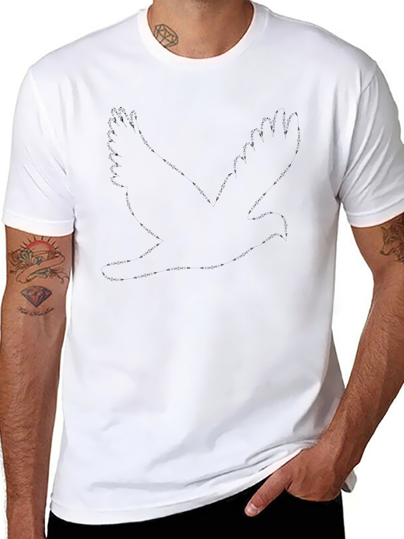 Mens Black Eagle Graphic Tee