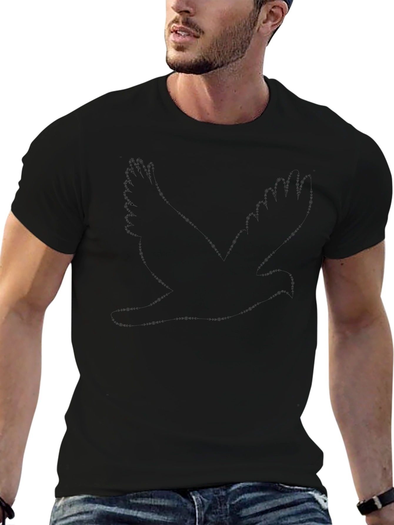 Mens Black Eagle Graphic Tee