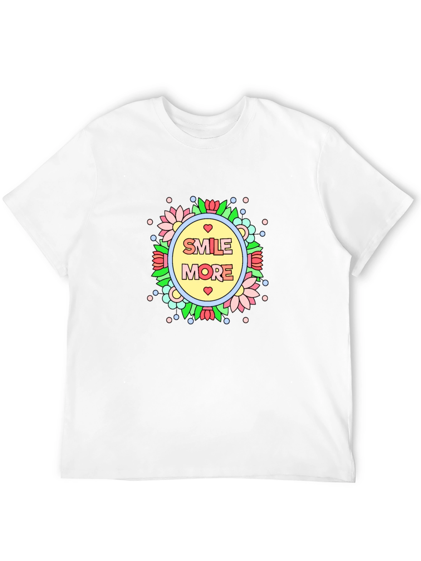 Smile More Graphic Tee - Black Cotton T-Shirt