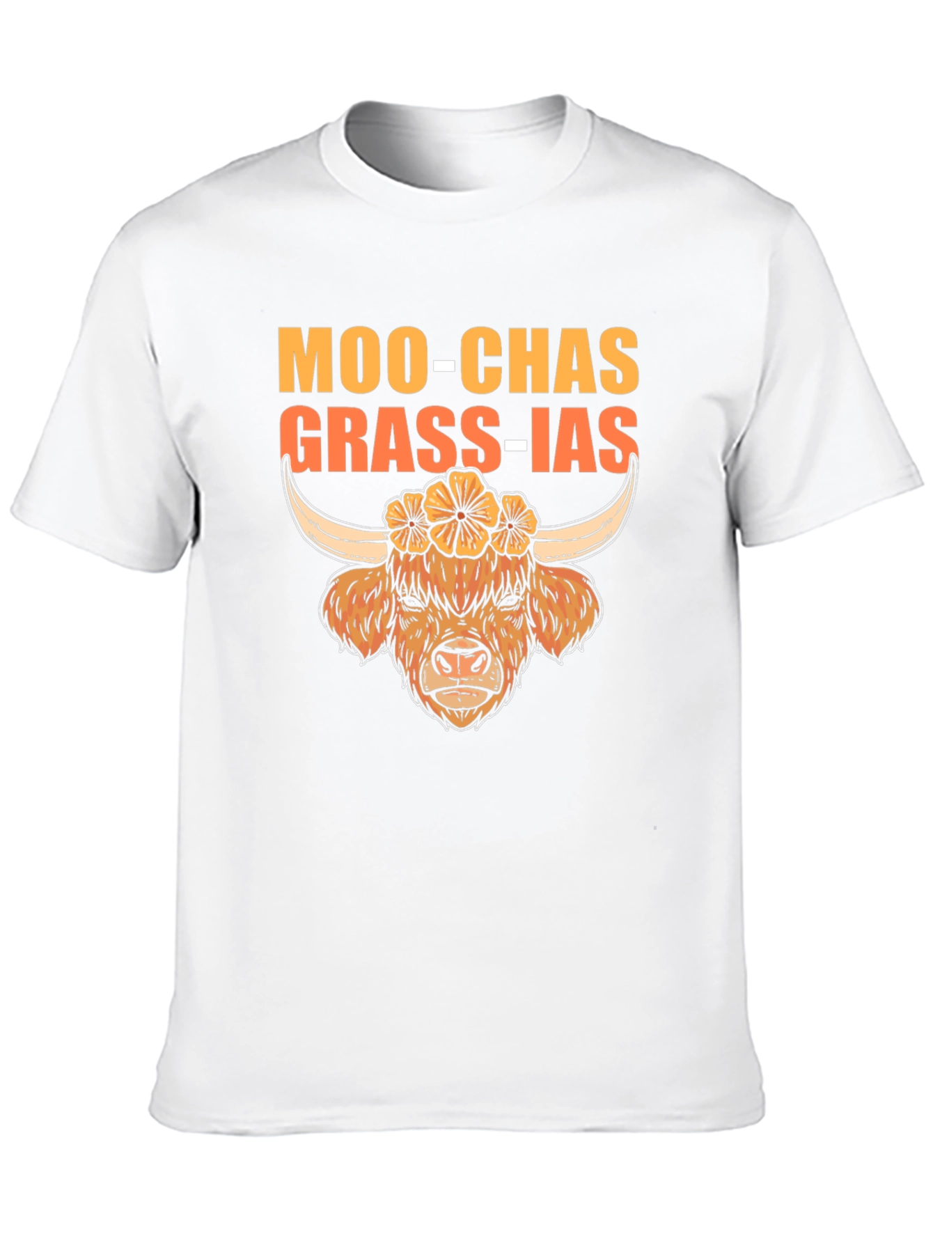 Moo-Chas Grass-ias Highland Cow Graphic Tee