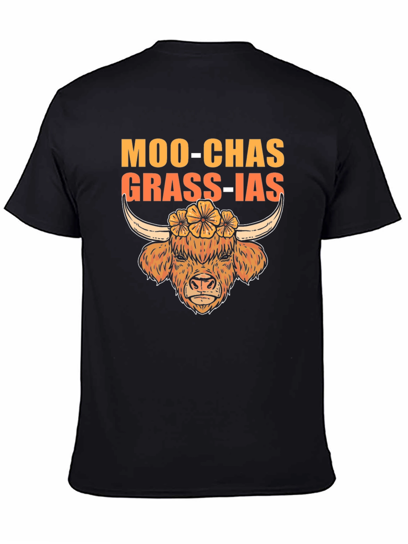 Moo-Chas Grass-ias Highland Cow Graphic Tee