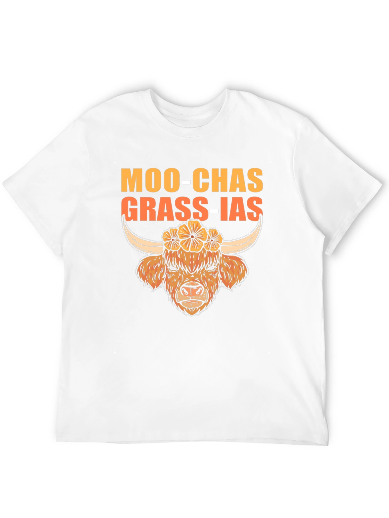 Moo-Chas Grass-ias Highland Cow Graphic Tee