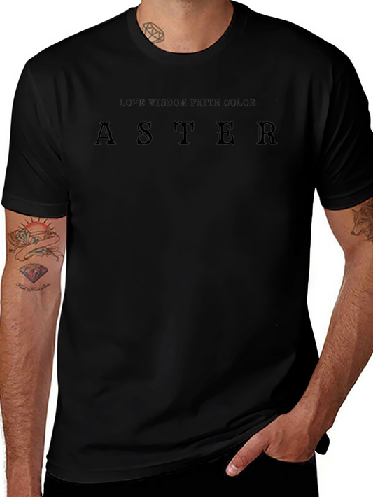 Aster Black Graphic Tee - Love Wisdom Faith Color