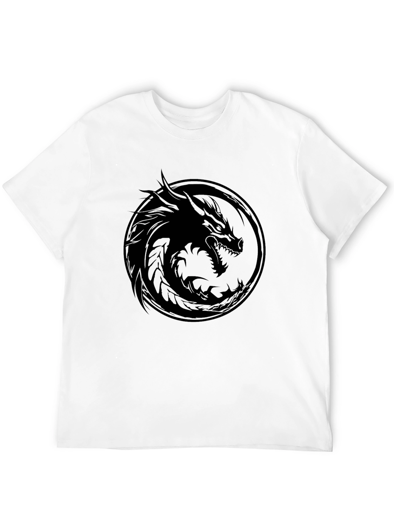 Dragon Circle Graphic Black T-Shirt