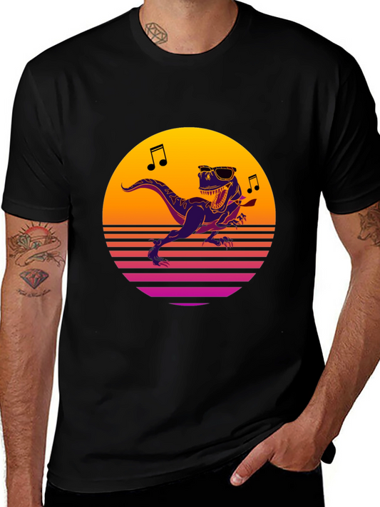 Retro Dino T-Shirt - Dancing T-Rex Graphic Tee