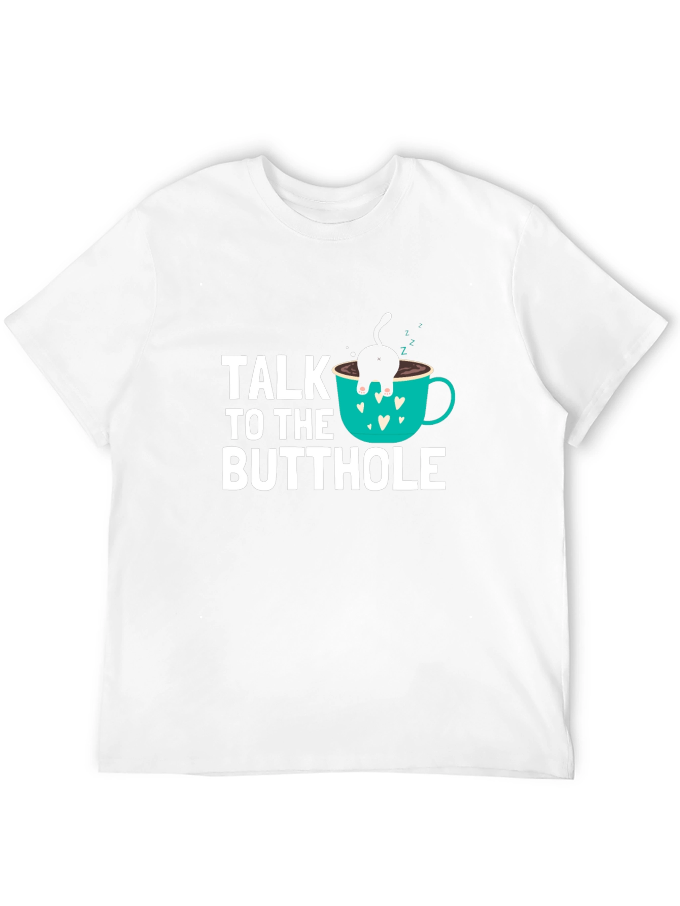 Talk to the Butthole Funny Cat Coffee T-Shirt