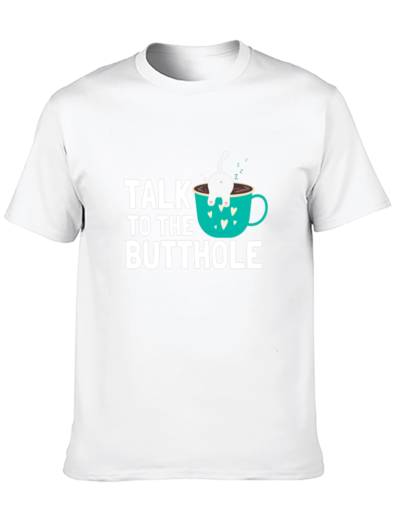 Talk to the Butthole Funny Cat Coffee T-Shirt