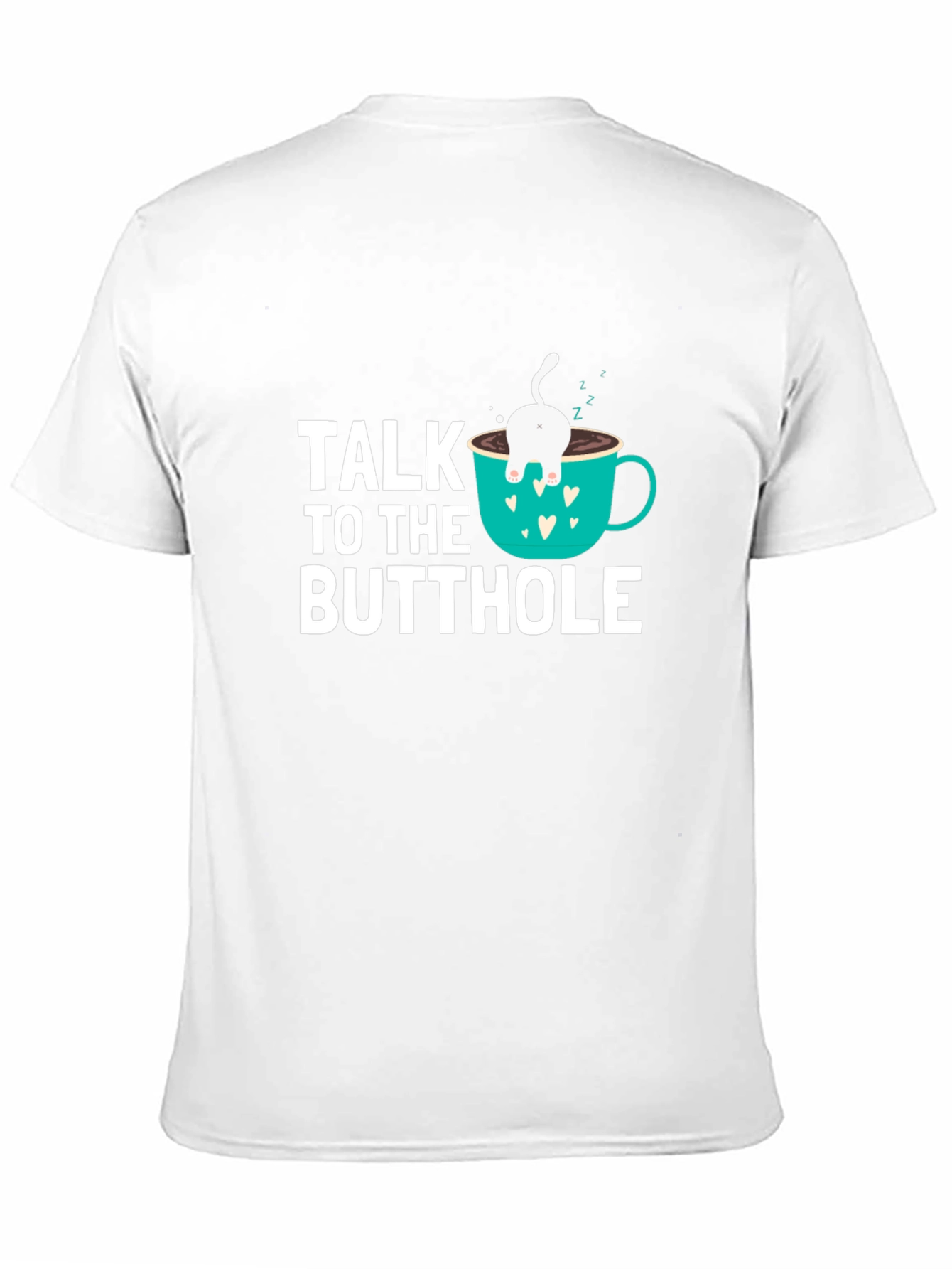 Talk to the Butthole Funny Cat Coffee T-Shirt