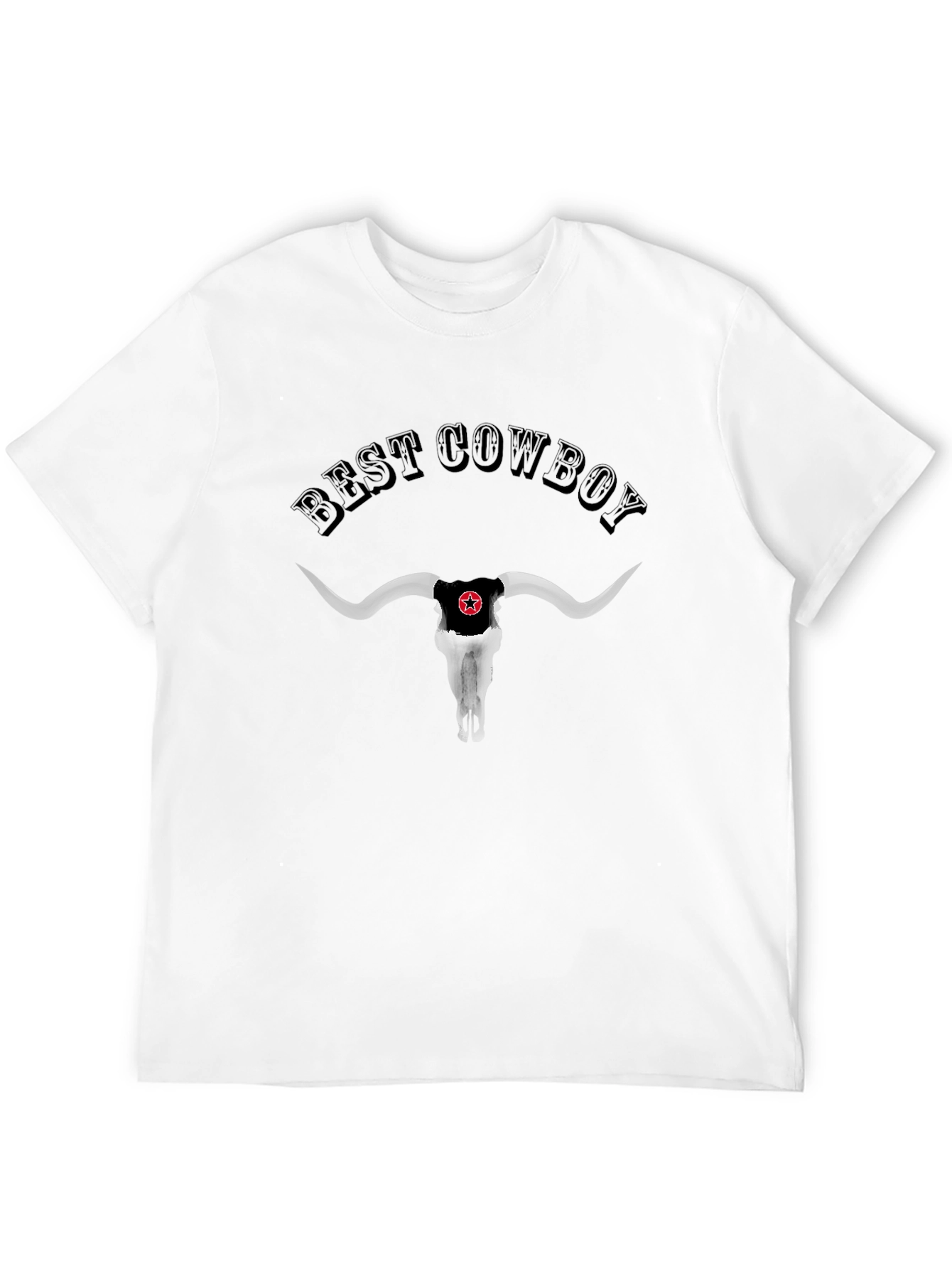 Best Cowboy Bull Skull Graphic T-Shirt
