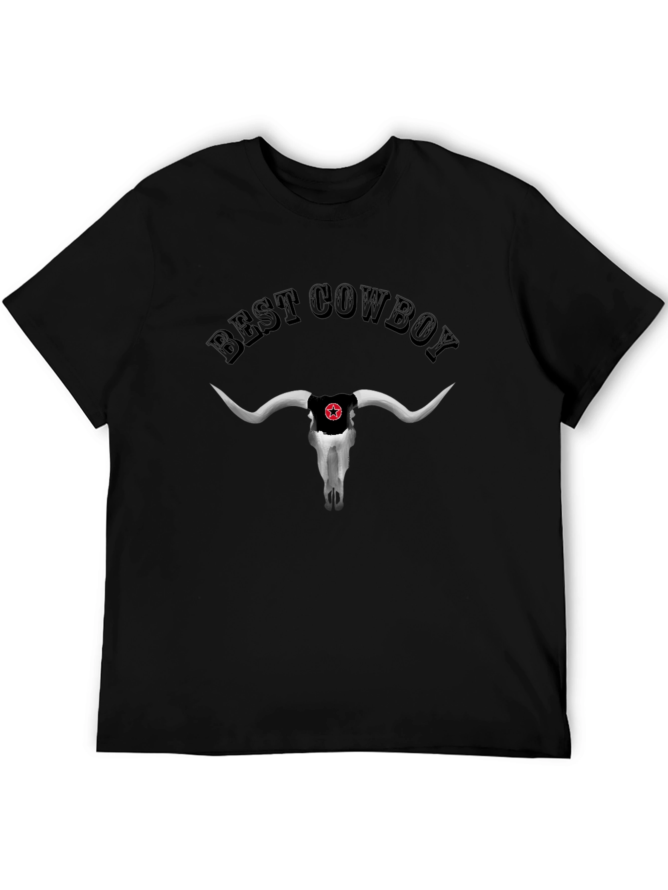 Best Cowboy Bull Skull Graphic T-Shirt