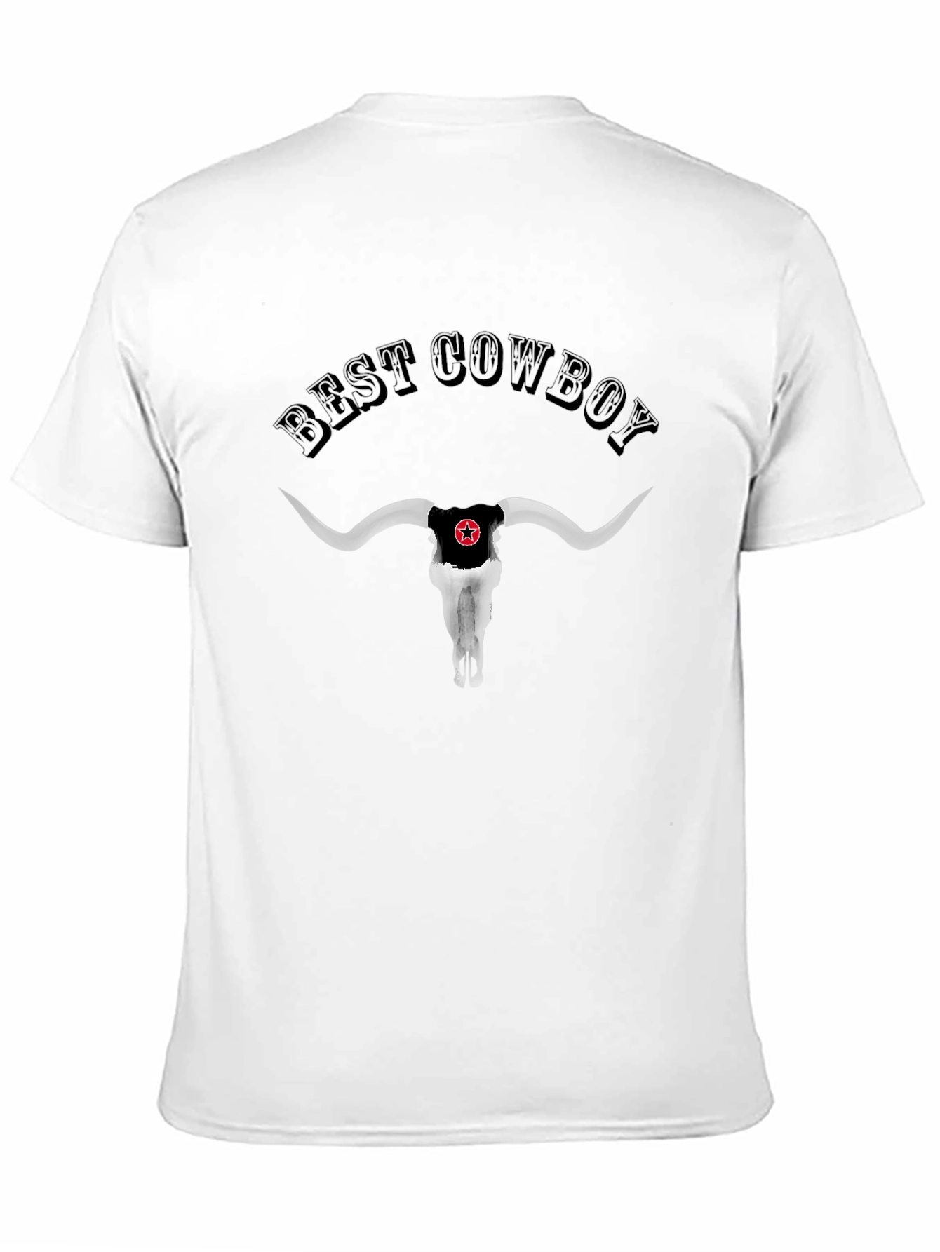 Best Cowboy Bull Skull Graphic T-Shirt