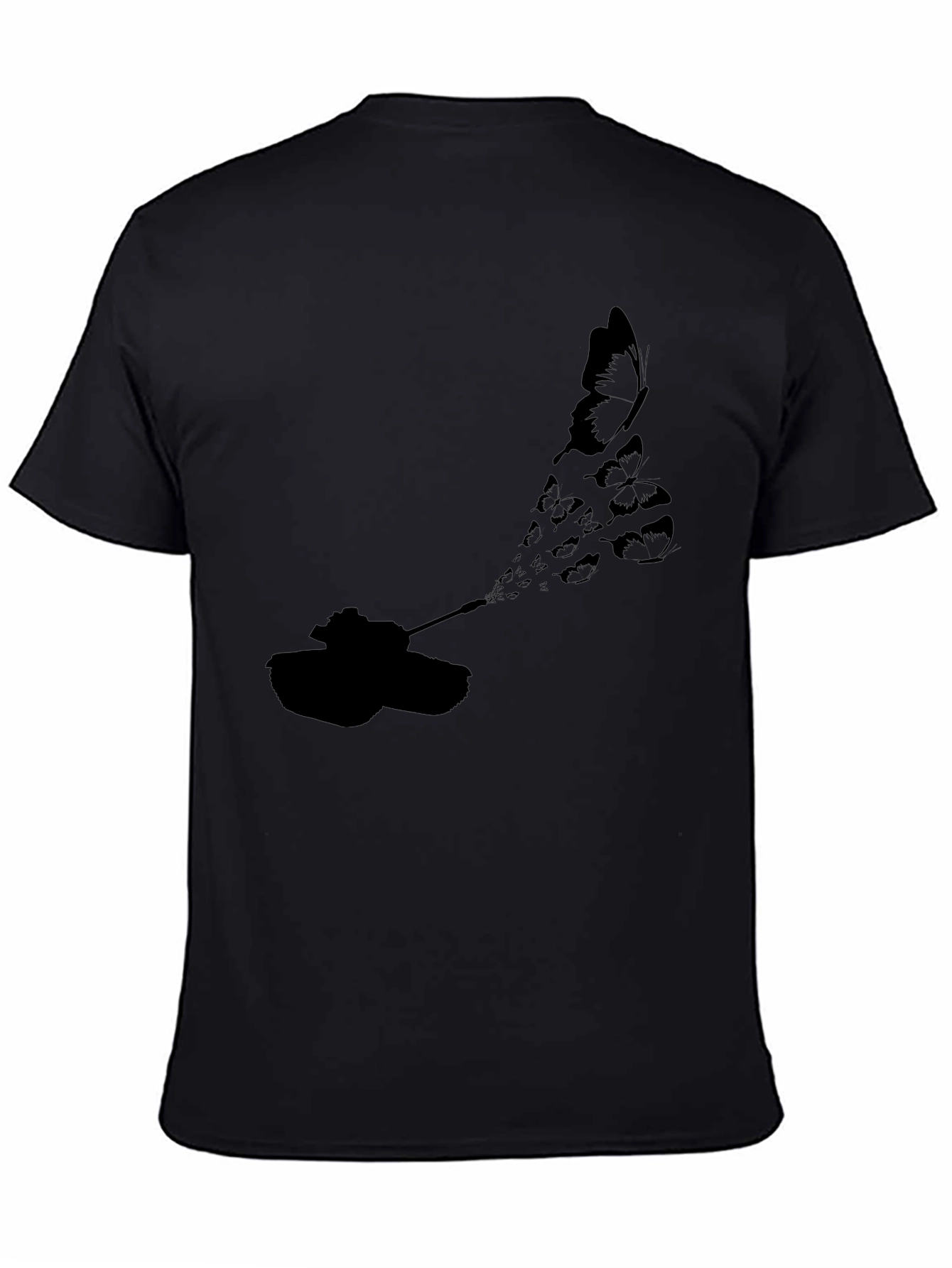Tank Butterfly Graphic Tee - Black Cotton