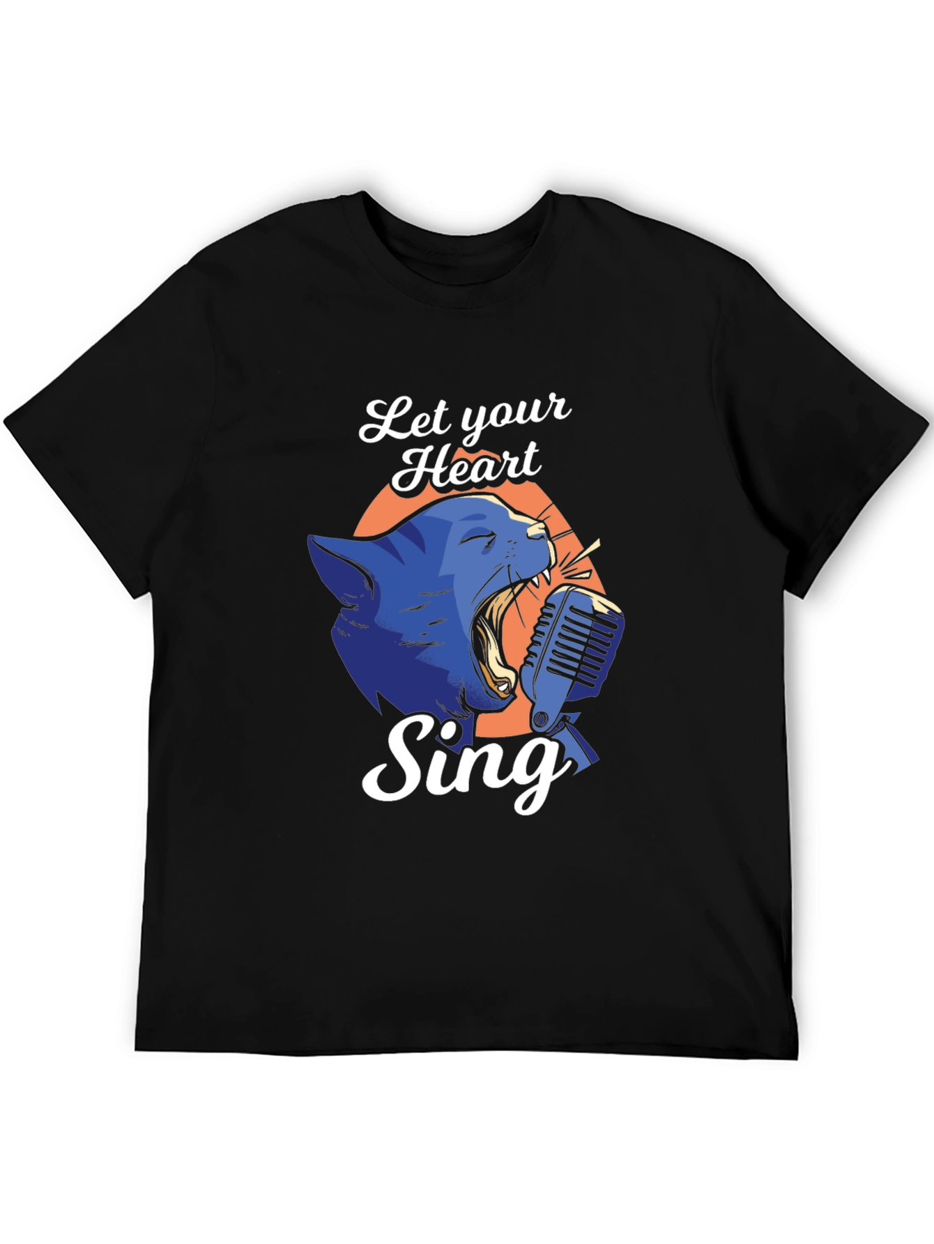 Singing Cat Graphic Tee - Let Your Heart Sing