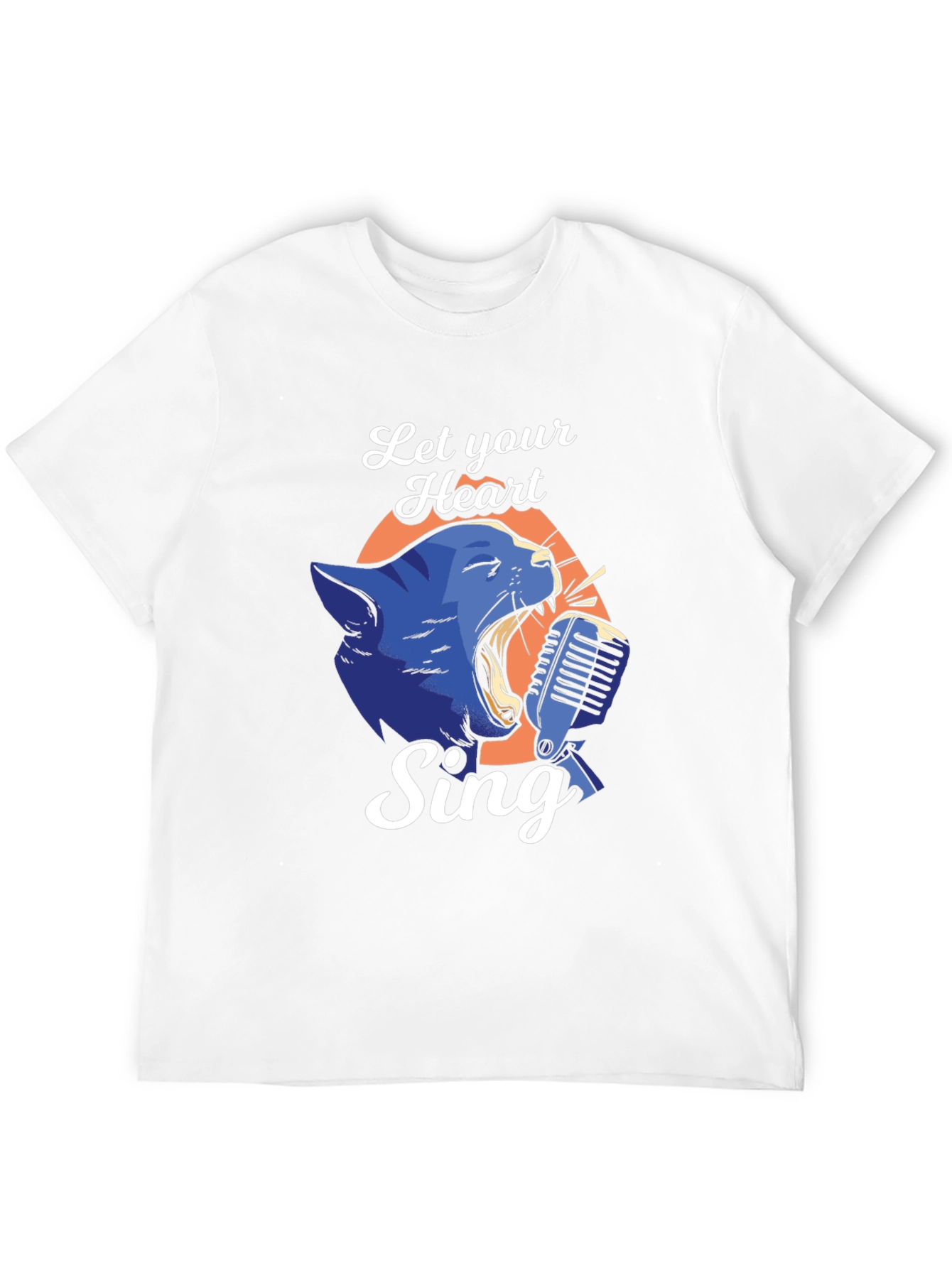 Singing Cat Graphic Tee - Let Your Heart Sing